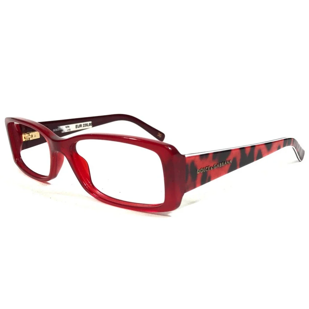 Dolce & Gabbana Eyeglasses Frames DG 3076 1829 Red Black Cheetah Print 51-15-135